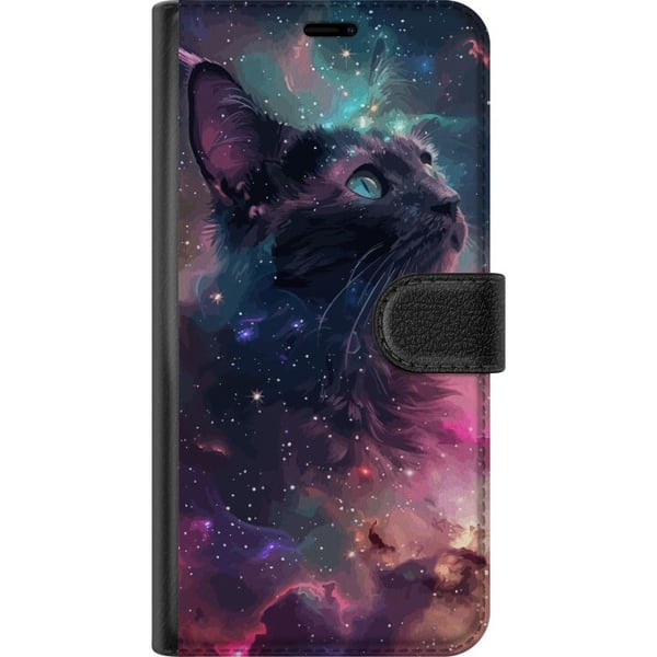 Yhteensopiva Lompakkokotelo Samsung Galaxy S23 Kissa galaksissa