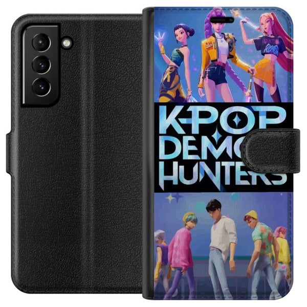 Kompatibelt Lommeboketui til Samsung Galaxy S21+ 5G Kpop Demon Hunters koreansk idolband plakat anime gaming fantasy tegnefilm retrostil fanart desig Kompatibelt Lommeboketui til Samsung Galaxy S21+ 5G Kpop Demon Hunters koreansk idolband plakat anime gaming fantasy tegnefilm retrostil fanart desig