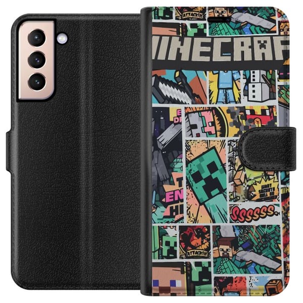 Yhteensopiva Lompakkokotelo Samsung Galaxy S21 Minecraft Taide
