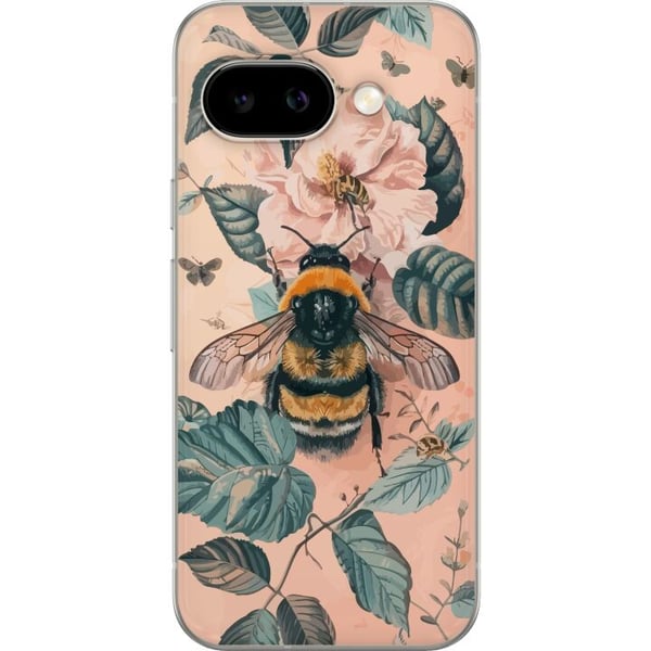 Kompatibelt Mobildeksel til Google Pixel 9a Humle på blomst i pastellfarger vakker naturinspirert design som formidler rolig energi og harmoni