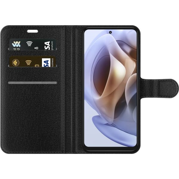 Kompatibelt Lommeboketui til Motorola Moto G31 Stitch Hoppande Gled - Morsomt Design for Gave