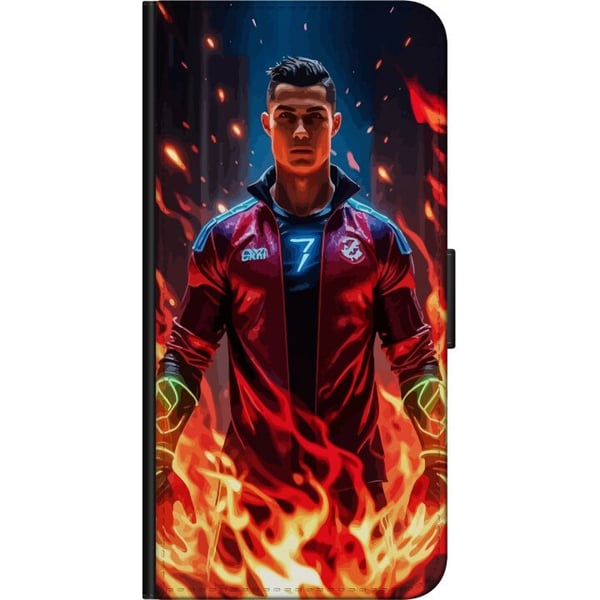 Kompatibelt Plånboksfodral till Samsung Galaxy A20s Ronaldo Inferno – fotbollshjälte i eldflammor