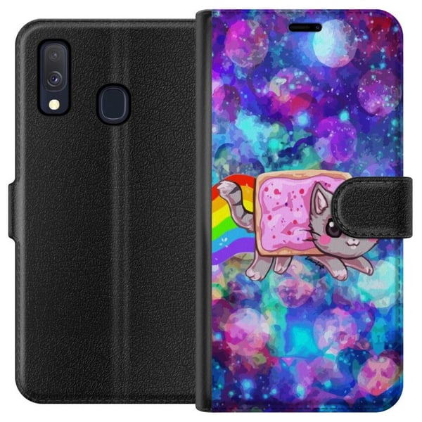 Kompatibel Tegnebogsetui til Samsung Galaxy A40 Flyvende kat