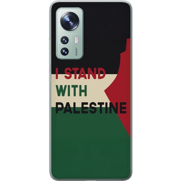 Yhteensopiva Puhelinkuori Xiaomi 12 Pysähdy Palestiinan puolesta - solidaarisuussuunnittelu vahvalla viestillä