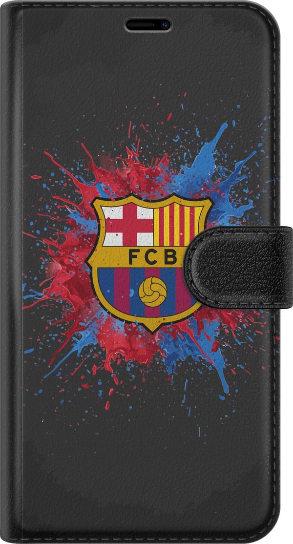 Kompatibelt Plånboksfodral till Apple iPhone 12 mini Barcelona Splash Art med FC Barcelonas emblem i blått och rött perfekt för fotbollsfans
