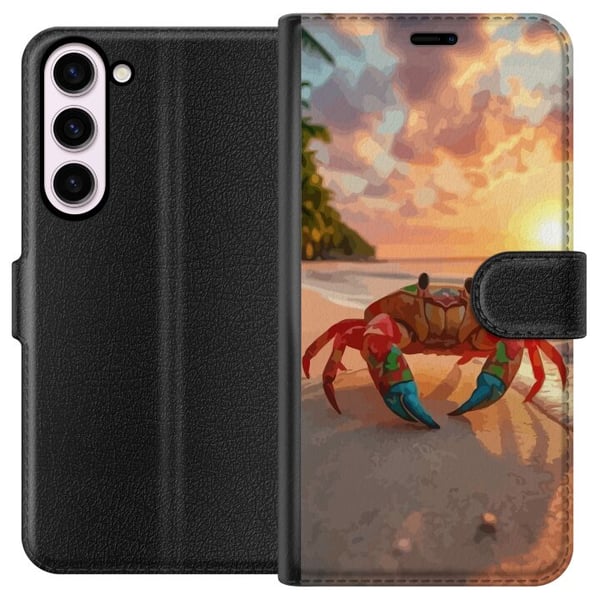 Kompatibelt Lommeboketui til Samsung Galaxy S23+ Tropisk strandkrabbe fargerik design med solnedgang hav bølger og varm feriefølelse inspirert av tro
