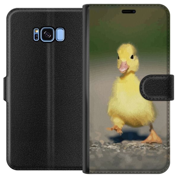 Kompatibelt Plånboksfodral till Samsung Galaxy S8 Gul ankung som promenerar på väg mjuk naturlig ton gulligt uttryck och charmigt vårinspirerat motiv Kompatibelt Plånboksfodral till Samsung Galaxy S8 Gul ankung som promenerar på väg mjuk naturlig ton gulligt uttryck och charmigt vårinspirerat motiv