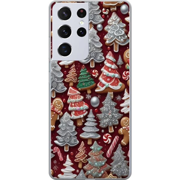 Kompatibelt Mobildeksel til Samsung Galaxy S21 Ultra 5G Julemotiv med pepperkaker, grantrær og vinterstemning Kompatibelt Mobildeksel til Samsung Galaxy S21 Ultra 5G Julemotiv med pepperkaker, grantrær og vinterstemning
