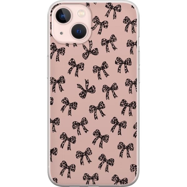 Yhteensopiva Puhelinkuori Apple iPhone 13 mini rusettikuvio leopardi rusetit vaaleanpunainen söpö muoti tyttömäinen retro design painatus tapetti tyy