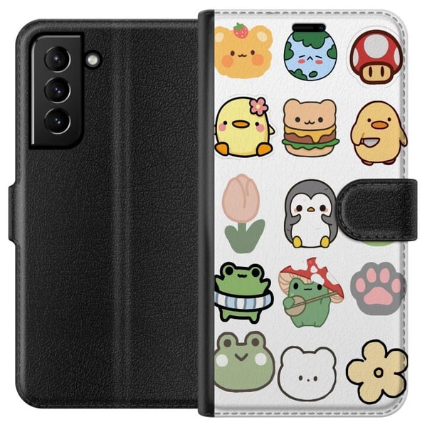 Kompatibel Tegnebogsetui til Samsung Galaxy S21+ 5G Kawaii Friends Kompatibel Tegnebogsetui til Samsung Galaxy S21+ 5G Kawaii Friends