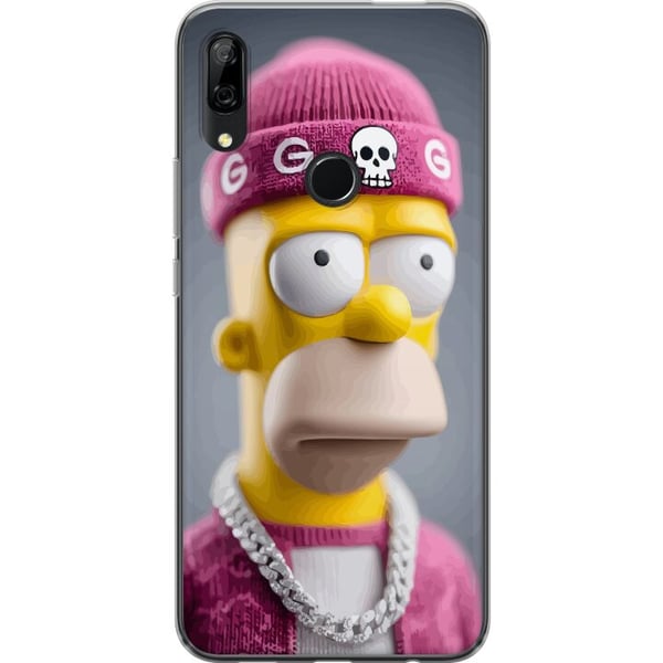 Kompatibelt Mobildeksel til Huawei P Smart Z Homer Simpson-inspirert figur med rosa lue, kjede og streetstil, perfekt for fans av The Simpsons og mod