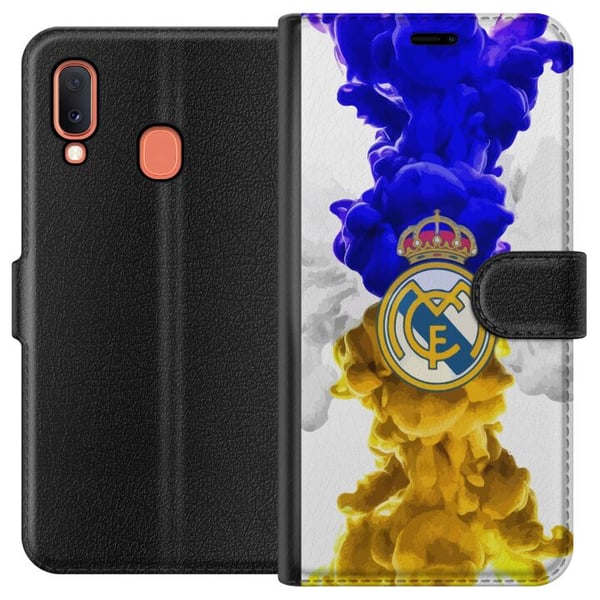 Kompatibelt Plånboksfodral till Samsung Galaxy A20e Real Madrid Färger Kompatibelt Plånboksfodral till Samsung Galaxy A20e Real Madrid Färger