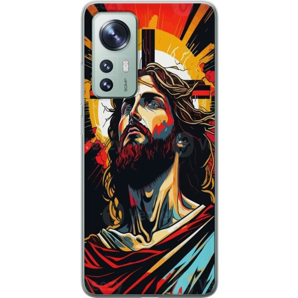 Yhteensopiva Puhelinkuori Xiaomi 12 Jeesus ja Kortti - uskonnollinen motiivi syvällä symboliikalla