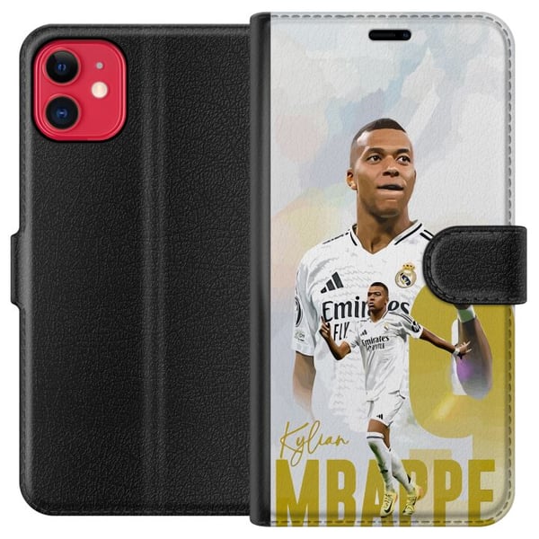 Kompatibelt Plånboksfodral till Apple iPhone 11 Kylian Mbappé Real Madrid Frankrike La Ligas ledande målskytt snabb anfallare med explosivitet och vä Kompatibelt Plånboksfodral till Apple iPhone 11 Kylian Mbappé Real Madrid Frankrike La Ligas ledande målskytt snabb anfallare med explosivitet och vä