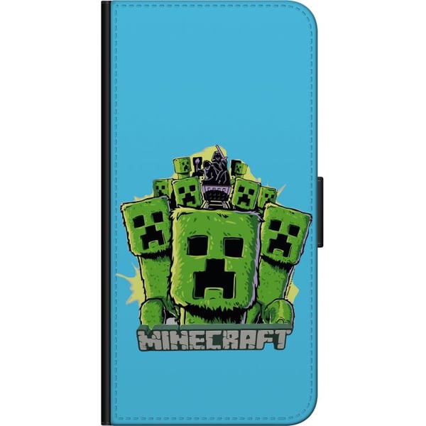 Kompatibelt Lommeboketui til Samsung Galaxy A03s Minecraft Creeper-armé i tegneseriestil – grønn Creeper-illustrasjon med klassisk Minecraft-tema for