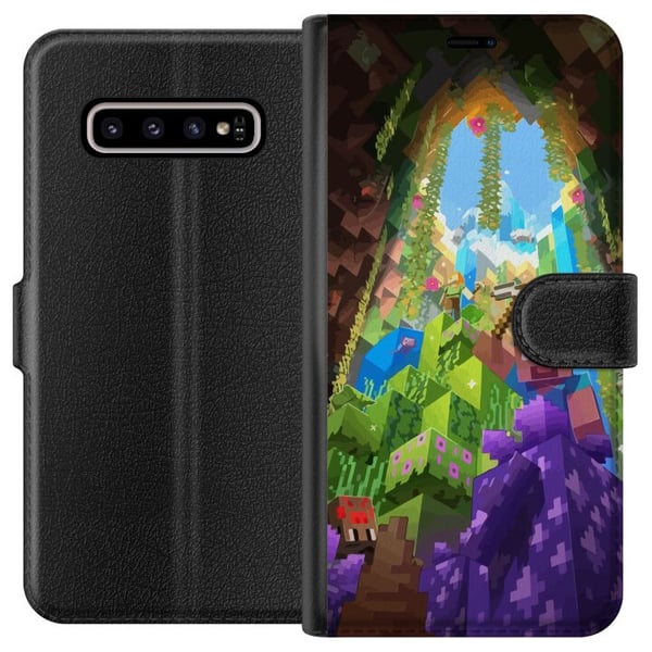 Kompatibelt Plånboksfodral till Samsung Galaxy S10+ Minecraft