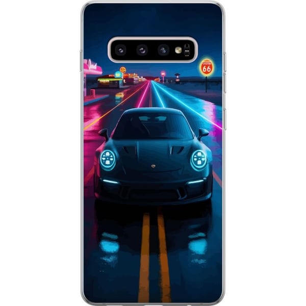 Kompatibelt Mobilskal till Samsung Galaxy S10+ Neon Sports Car Racing Drift Fast
