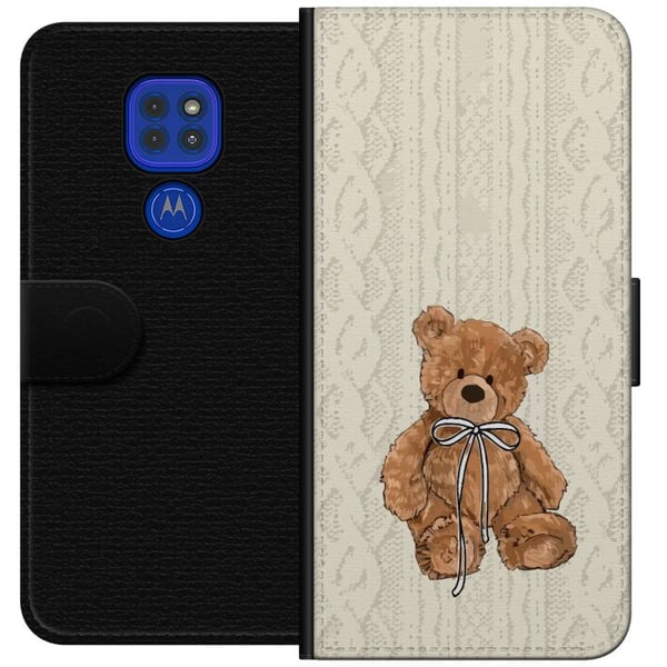 Kompatibel Tegnebogsetui til Motorola Moto G9 Play Lille Teddy – klassisk teddy i enkel design