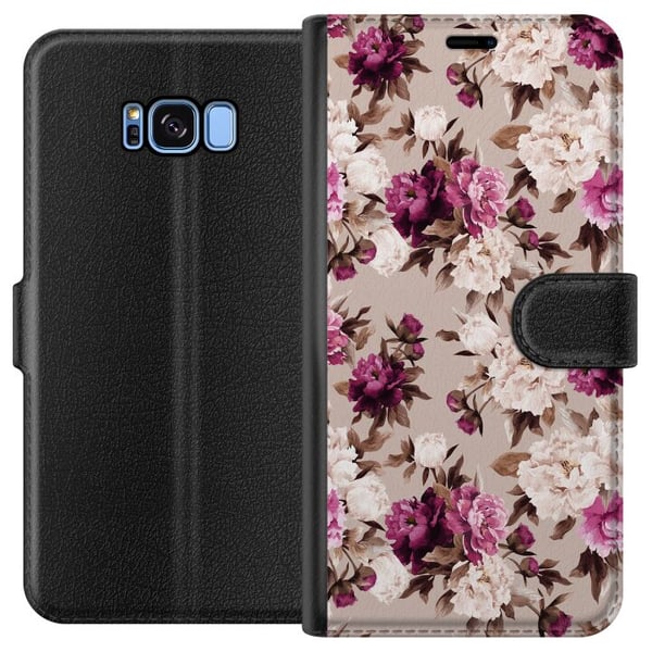 Kompatibelt Plånboksfodral till Samsung Galaxy S8 Blommor Kompatibelt Plånboksfodral till Samsung Galaxy S8 Blommor