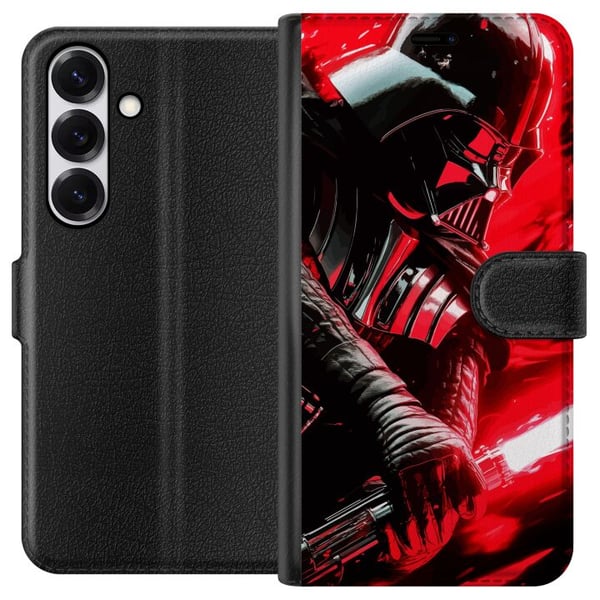 Kompatibel Tegnebogsetui til Samsung Galaxy S25 Darth Vader med rødt lyssværd kraftfuldt futuristisk design inspireret af galaksens mørke side Kompatibel Tegnebogsetui til Samsung Galaxy S25 Darth Vader med rødt lyssværd kraftfuldt futuristisk design inspireret af galaksens mørke side