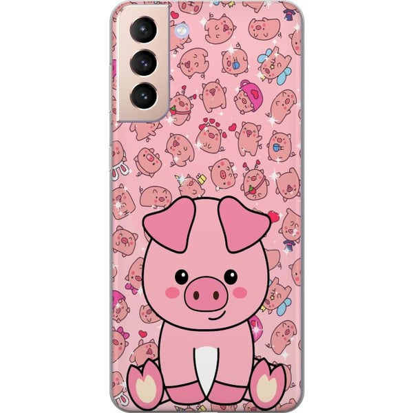 Kompatibelt Mobildeksel til Samsung Galaxy S21 Kawaii Gris Søt Rosa Dyr Anime