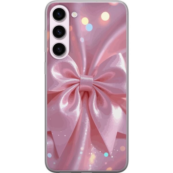 Kompatibel Mobilcover til Samsung Galaxy S23+ Rosa rosetdesign – Elegant silkebåndsillustration med glitrende effekt Kompatibel Mobilcover til Samsung Galaxy S23+ Rosa rosetdesign – Elegant silkebåndsillustration med glitrende effekt