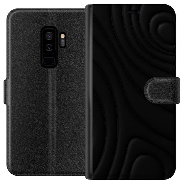 Kompatibelt Plånboksfodral till Samsung Galaxy S9+ Black Waves Kompatibelt Plånboksfodral till Samsung Galaxy S9+ Black Waves