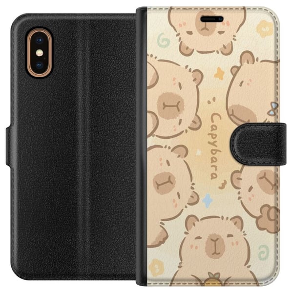 Kompatibelt Plånboksfodral till Apple iPhone XS Max Capybara Cuties Pastell Design gulliga flodsvin i mjuka färger söt varm stil med charm och lekful