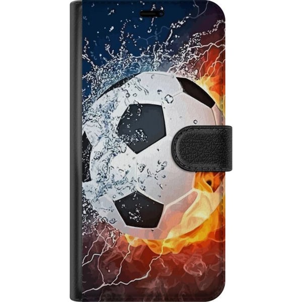 Kompatibelt Plånboksfodral till Samsung Galaxy A20e Fotboll Eld