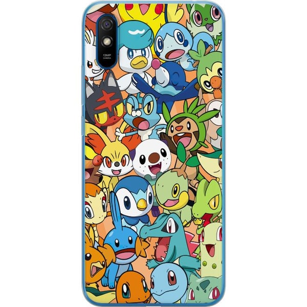 Kompatibel Mobilcover til Xiaomi Redmi 9A Pokémon-design – Pikachu-collage i farverig illustration til samlere