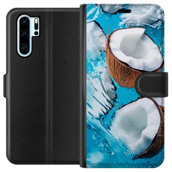 Kompatibelt Lommeboketui til Huawei P30 Pro Kokosnøtt Basseng Sommer Strand Paradis