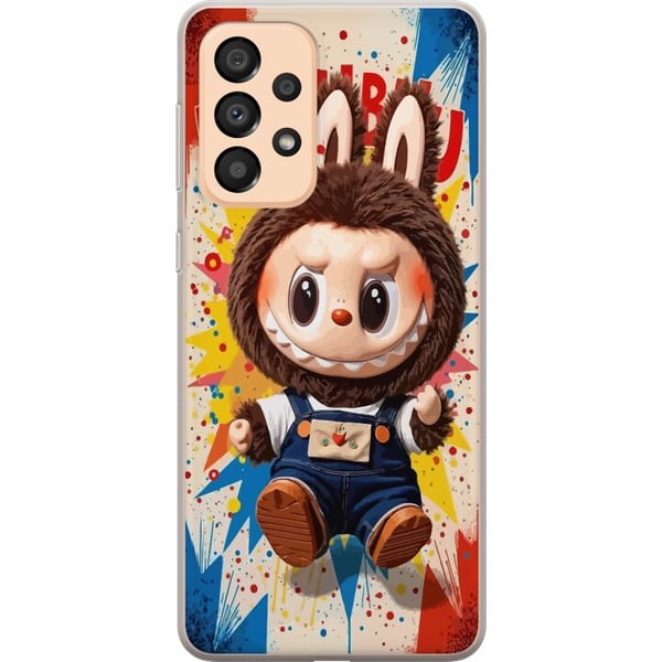 Yhteensopiva Puhelinkuori Samsung Galaxy A33 5G Kaniasu, jossa on ilkikurinen ilme ja sarjakuvatausta, joka luo värikkääseen moderniin kuvitukseen en