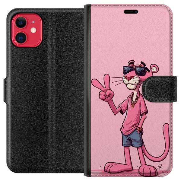 Kompatibel Tegnebogsetui til Apple iPhone 11 Pink Panter Peace Kompatibel Tegnebogsetui til Apple iPhone 11 Pink Panter Peace