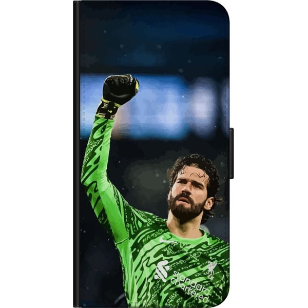 Kompatibelt Plånboksfodral till Samsung Galaxy A20s Alisson Liverpool Brasilien enda målvakten på listan fotboll keeper reflexsnabb stabil trygg och