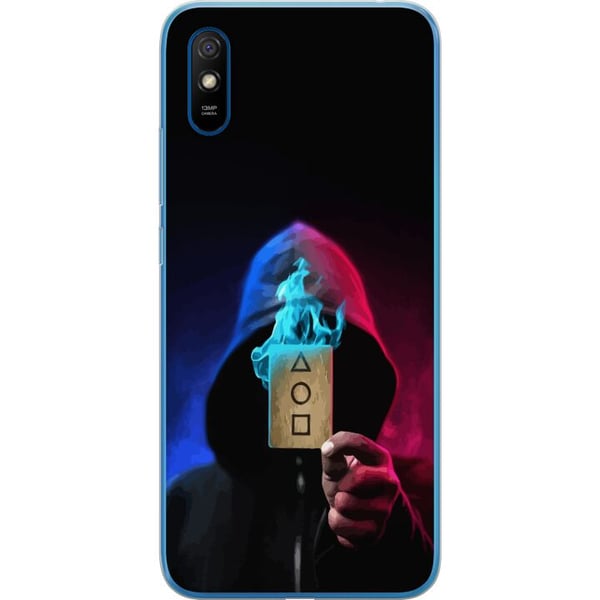 Kompatibel Mobilcover til Xiaomi Redmi 9A Squid Game plakat Netflix koreansk serie overlevelsesdrama maske kort hætteklædt retrodesign thriller fanar