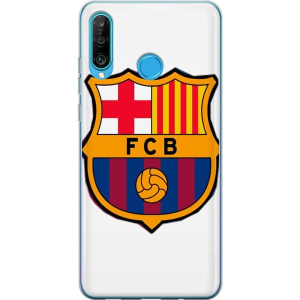 Kompatibel Mobilcover til Huawei P30 lite FC Barcelona Emblem Fotboll Katalonien Blå Röd Klubblogo