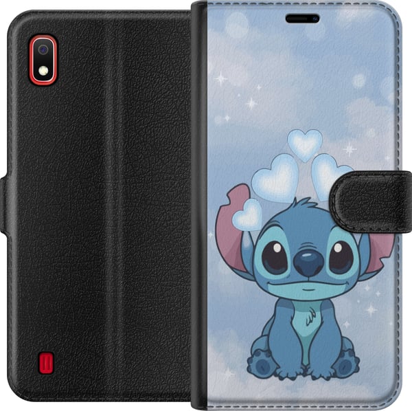 Kompatibel Tegnebogsetui til Samsung Galaxy A10 Stitch Hoppende Glæde - Sjovt Design til Gave