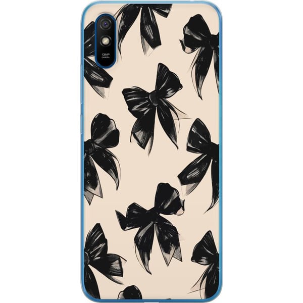 Kompatibelt Mobildeksel til Xiaomi Redmi 9A Svarte rosetter på beige bakgrunn, elegant tidløs design med myke kontraster og luksuriøs følelse Kompatibelt Mobildeksel til Xiaomi Redmi 9A Svarte rosetter på beige bakgrunn, elegant tidløs design med myke kontraster og luksuriøs følelse