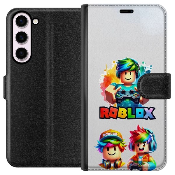Yhteensopiva Lompakkokotelo Samsung Galaxy S23+ Roblox Rainbow Gamer Design värikäs pelimaailma, jossa on sateenkaaren värisiä hahmoja, täynnä iloa j