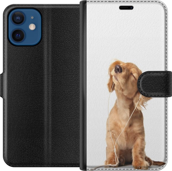Kompatibel Tegnebogsetui til Apple iPhone 12 mini Hund