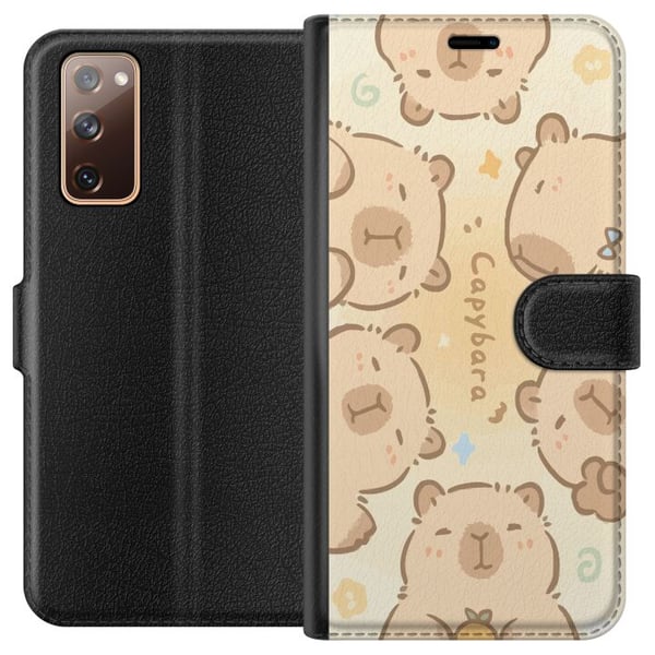 Kompatibelt Lommeboketui til Samsung Galaxy S20 FE Søte kapybaraer i pastelldesign – søte flodsvin i myke farger, en søt og varm stil med sjarm og le