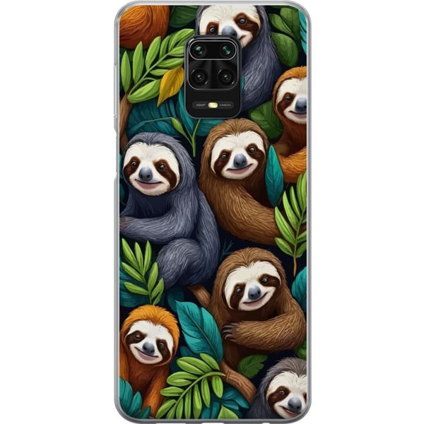 Kompatibel Mobilcover til Xiaomi Redmi Note 9S Sengångarstil - afslappet motiv med sød dovendyr