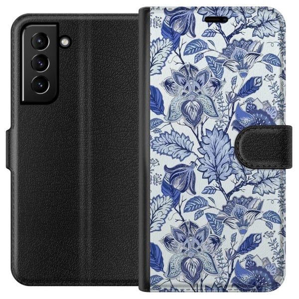 Kompatibelt Lommeboketui til Samsung Galaxy S21+ 5G Blomster Blå... Kompatibelt Lommeboketui til Samsung Galaxy S21+ 5G Blomster Blå...
