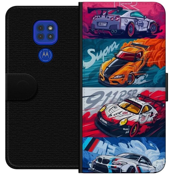 Kompatibel Tegnebogsetui til Motorola Moto G9 Play Biler