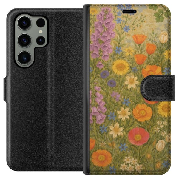 Kompatibel Tegnebogsetui til Samsung Galaxy S23 Ultra Eng i fuldt flor med vilde farver og nostalgisk stemning