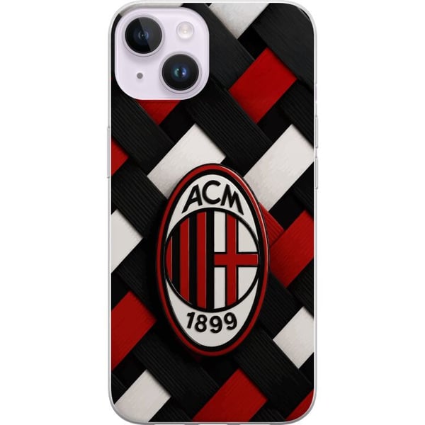 Yhteensopiva Puhelinkuori Apple iPhone 14 AC Milan jalkapallo Olivier Giroud punainen musta kudottu seuradesign Yhteensopiva Puhelinkuori Apple iPhone 14 AC Milan jalkapallo Olivier Giroud punainen musta kudottu seuradesign