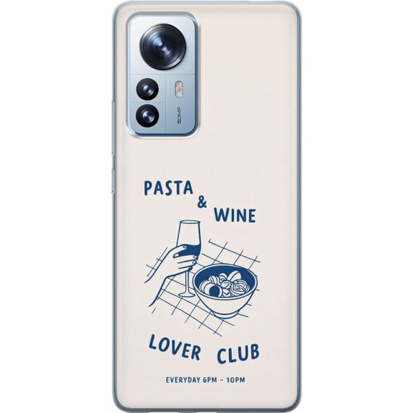 Kompatibel Mobilcover til Xiaomi 12 Pro Pasta vin og hverdagsromantik i grafisk stil Kompatibel Mobilcover til Xiaomi 12 Pro Pasta vin og hverdagsromantik i grafisk stil