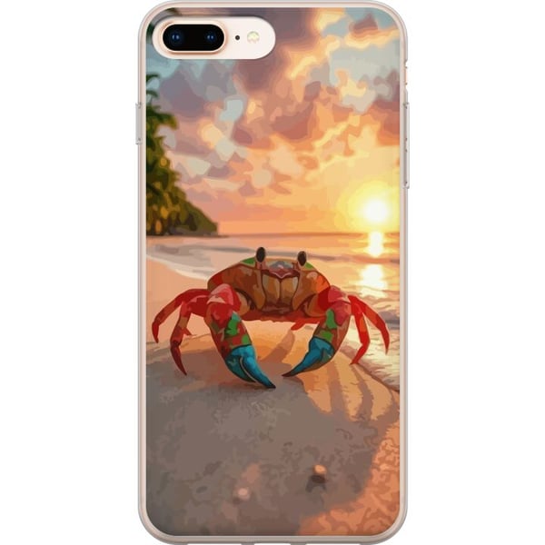 Yhteensopiva Puhelinkuori Apple iPhone 8 Plus Trooppinen rantakrapu värikäs design auringonlasku meri aallot ja lämmin lomatunnelma trooppisen luonno Yhteensopiva Puhelinkuori Apple iPhone 8 Plus Trooppinen rantakrapu värikäs design auringonlasku meri aallot ja lämmin lomatunnelma trooppisen luonno