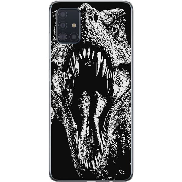 Kompatibel Mobilcover til Samsung Galaxy A51 T-Rex brøl dinosaur episk sort-hvidt forhistorisk bæst voldsomt brøl monster kunst illustration plakat
