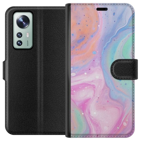 Kompatibel Tegnebogsetui til Xiaomi 12 Pastelmarmor